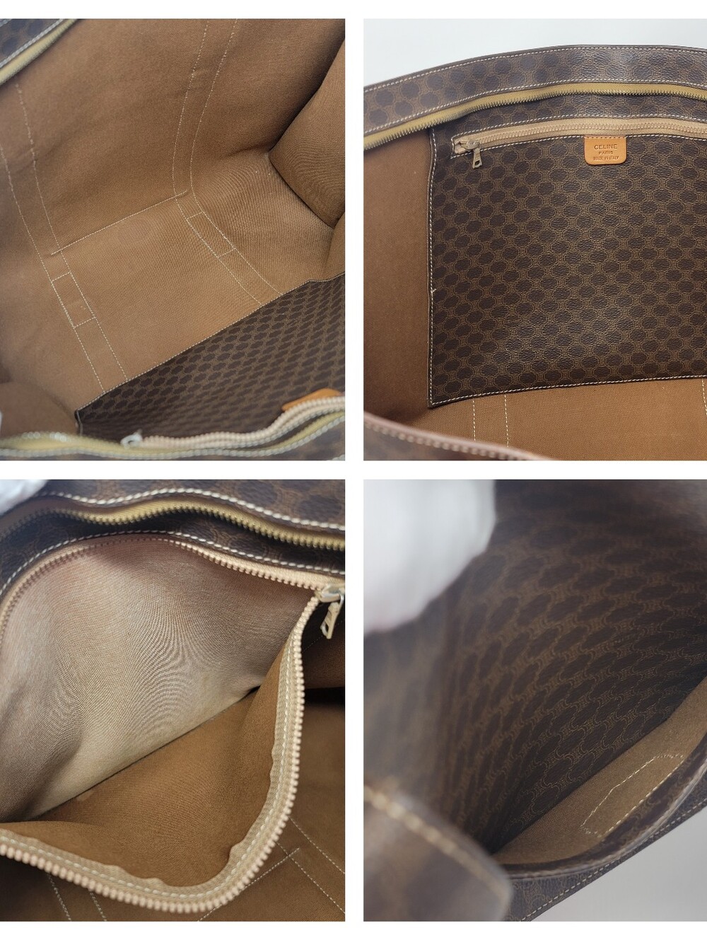 CELINE Vintage Macadam Leather Tote Bag - Picture 5 of 8